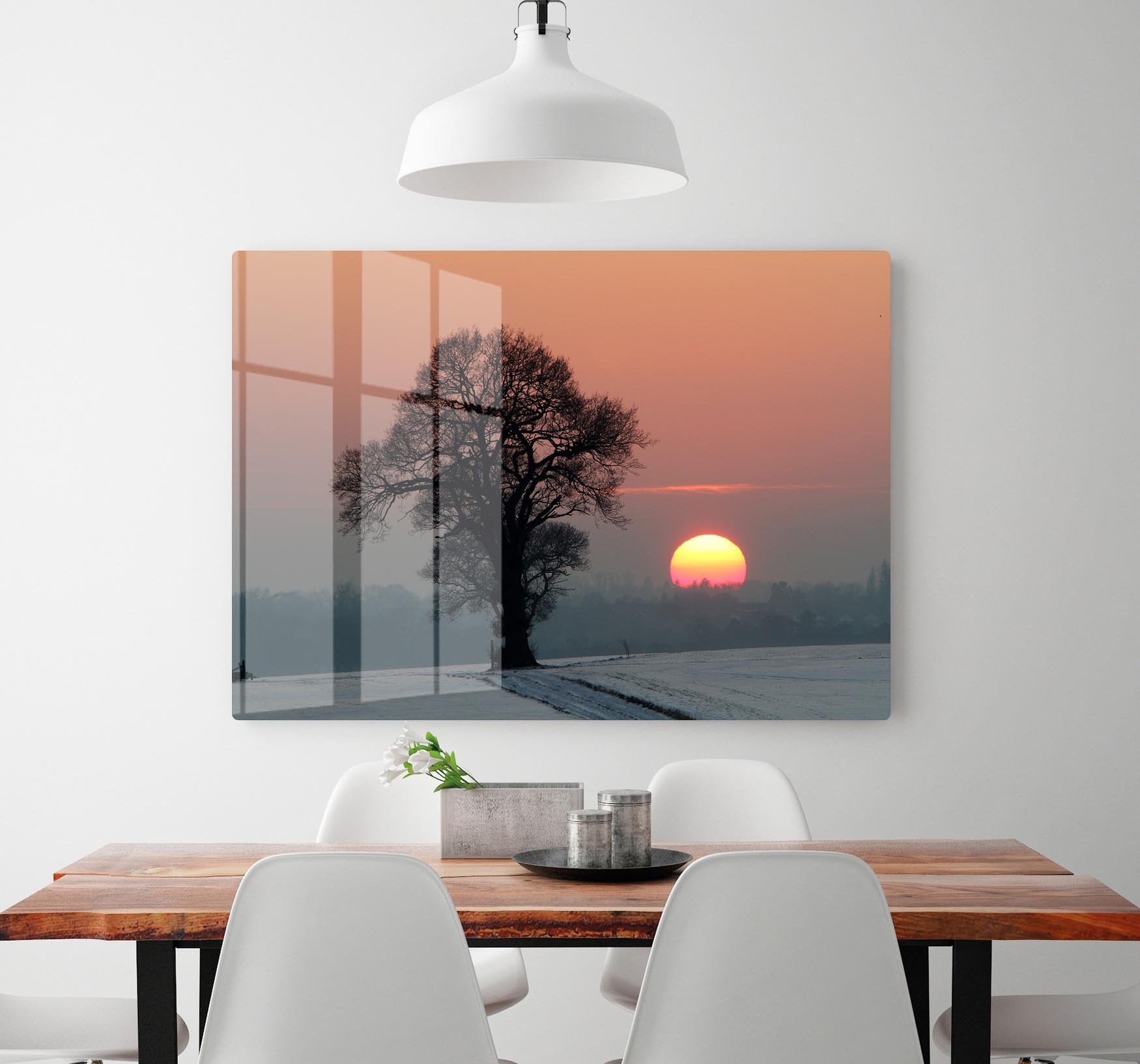 Winter Sunset HD Metal Print - Canvas Art Rocks - 2