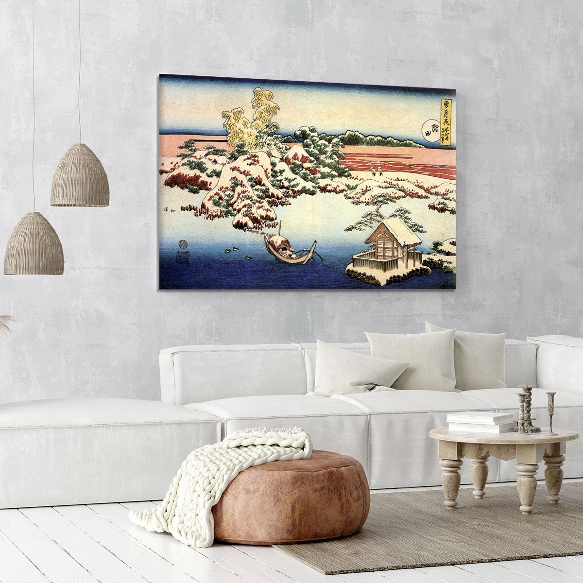 Winter landscape of Suda by Hokusai Canvas Print or Poster