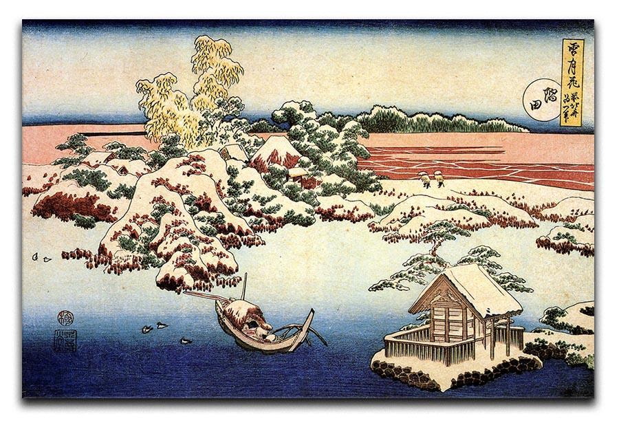 Winter landscape of Suda by Hokusai Canvas Print or Poster  - Canvas Art Rocks - 1