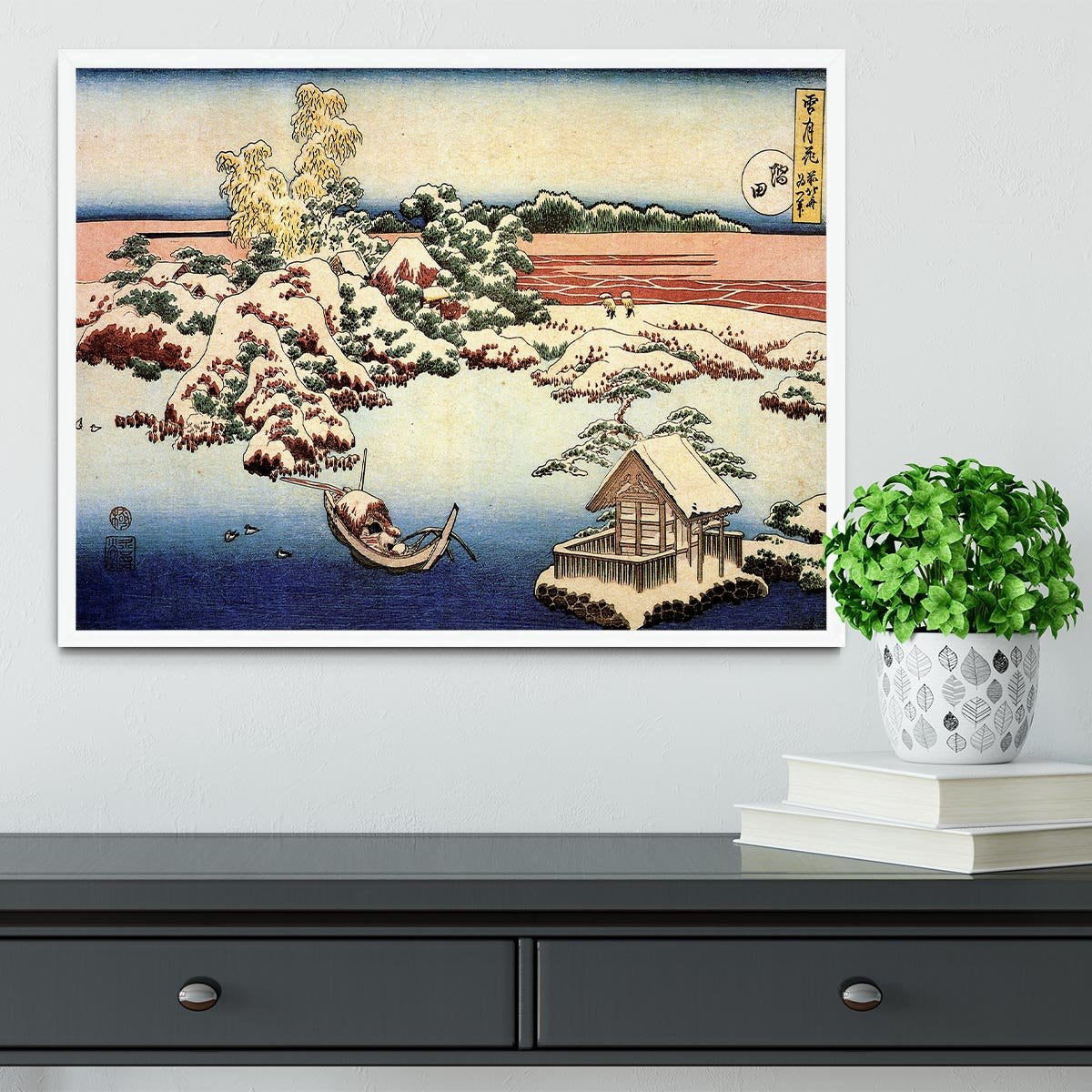 Winter landscape of Suda by Hokusai Framed Print - Canvas Art Rocks -6