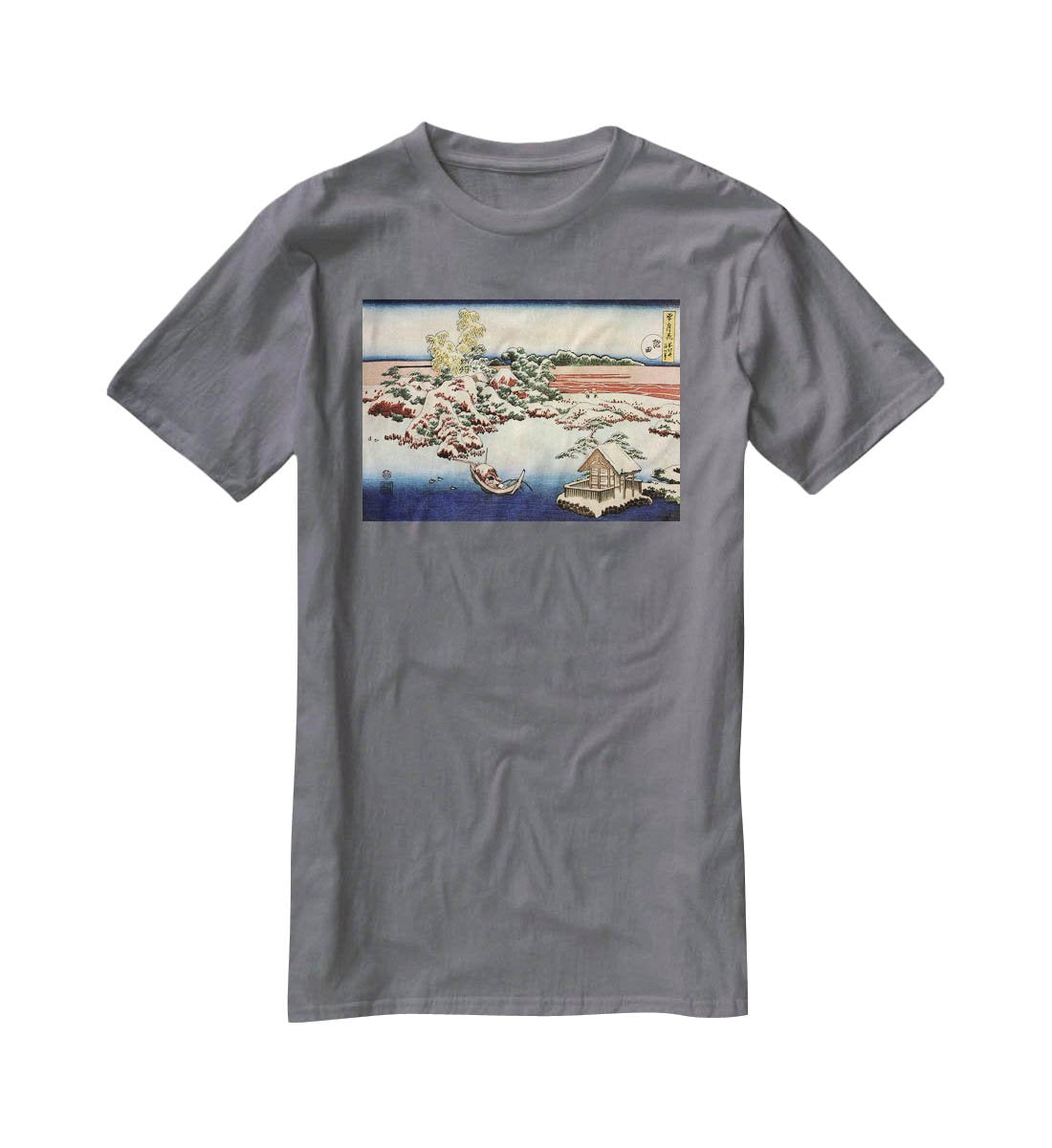 Winter landscape of Suda by Hokusai T-Shirt - Canvas Art Rocks - 3