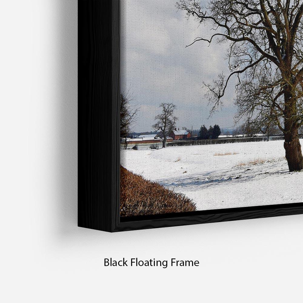 Winters day in wales Floating Frame Canvas - Canvas Art Rocks - 2