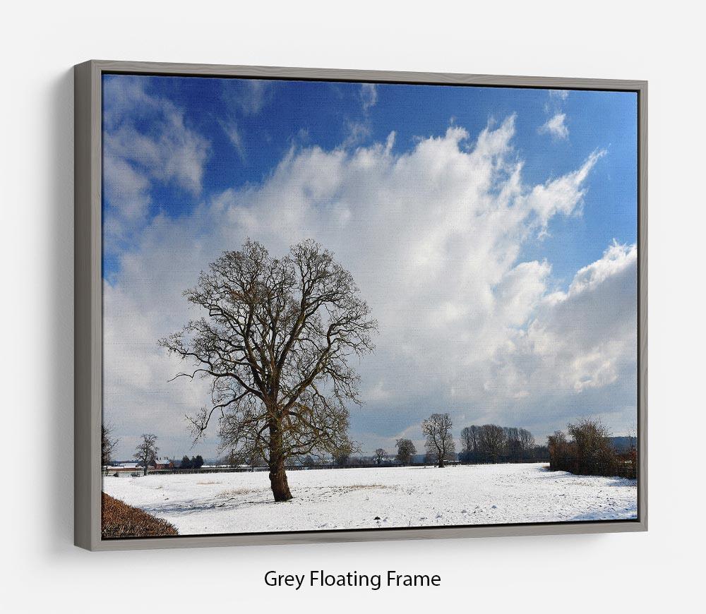 Winters day in wales Floating Frame Canvas - Canvas Art Rocks - 3