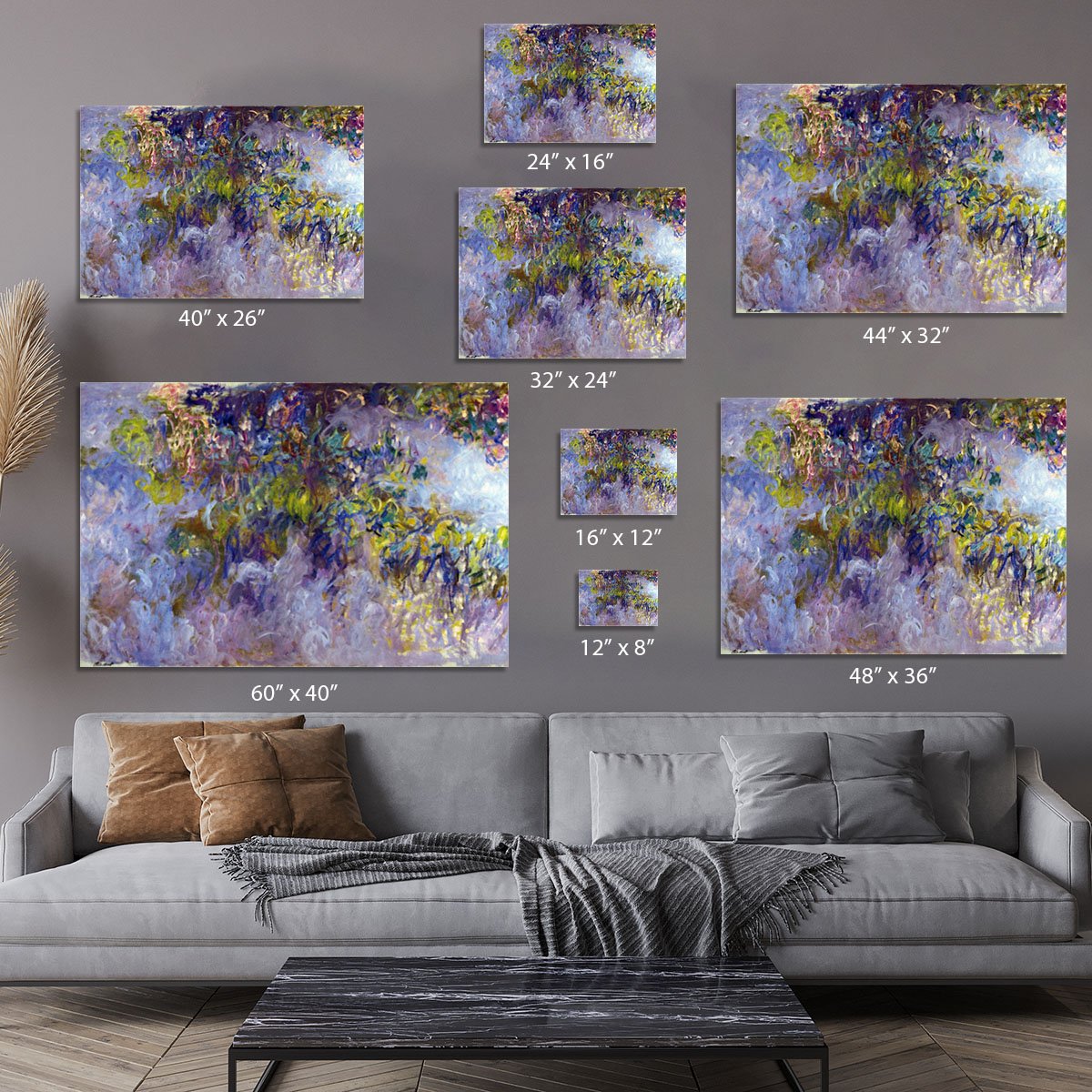 Wisteria 1 by Monet Canvas Print or Poster