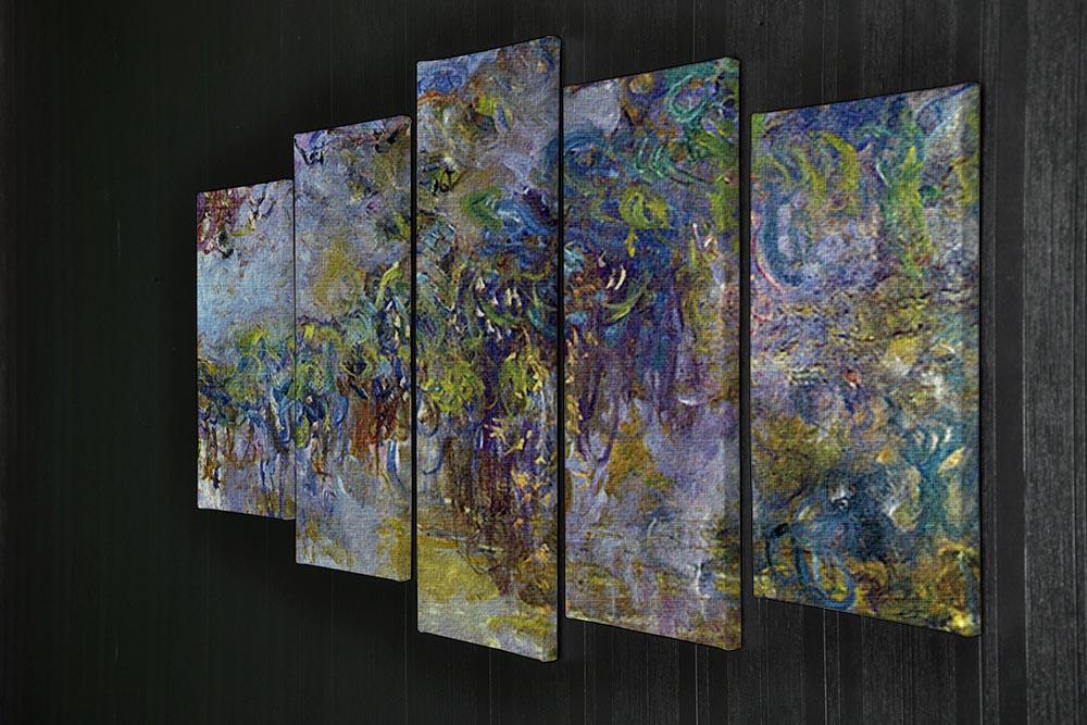 Wisteria 2 by Monet 5 Split Panel Canvas - Canvas Art Rocks - 2