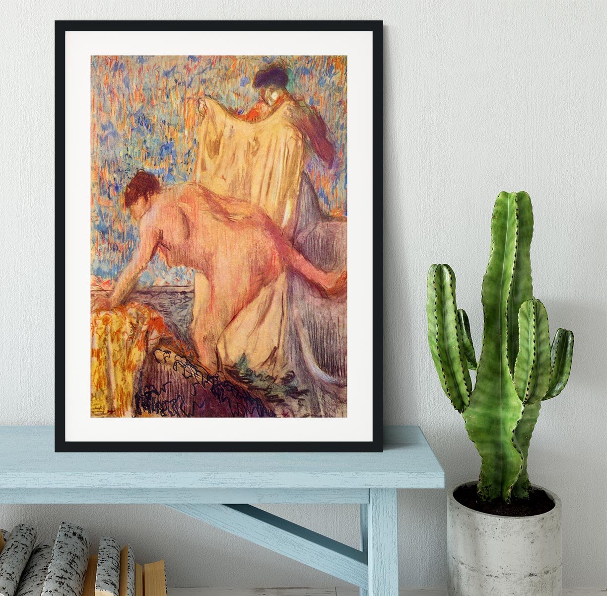 Withdrawing from the bathtub by Degas Framed Print - Canvas Art Rocks - 1