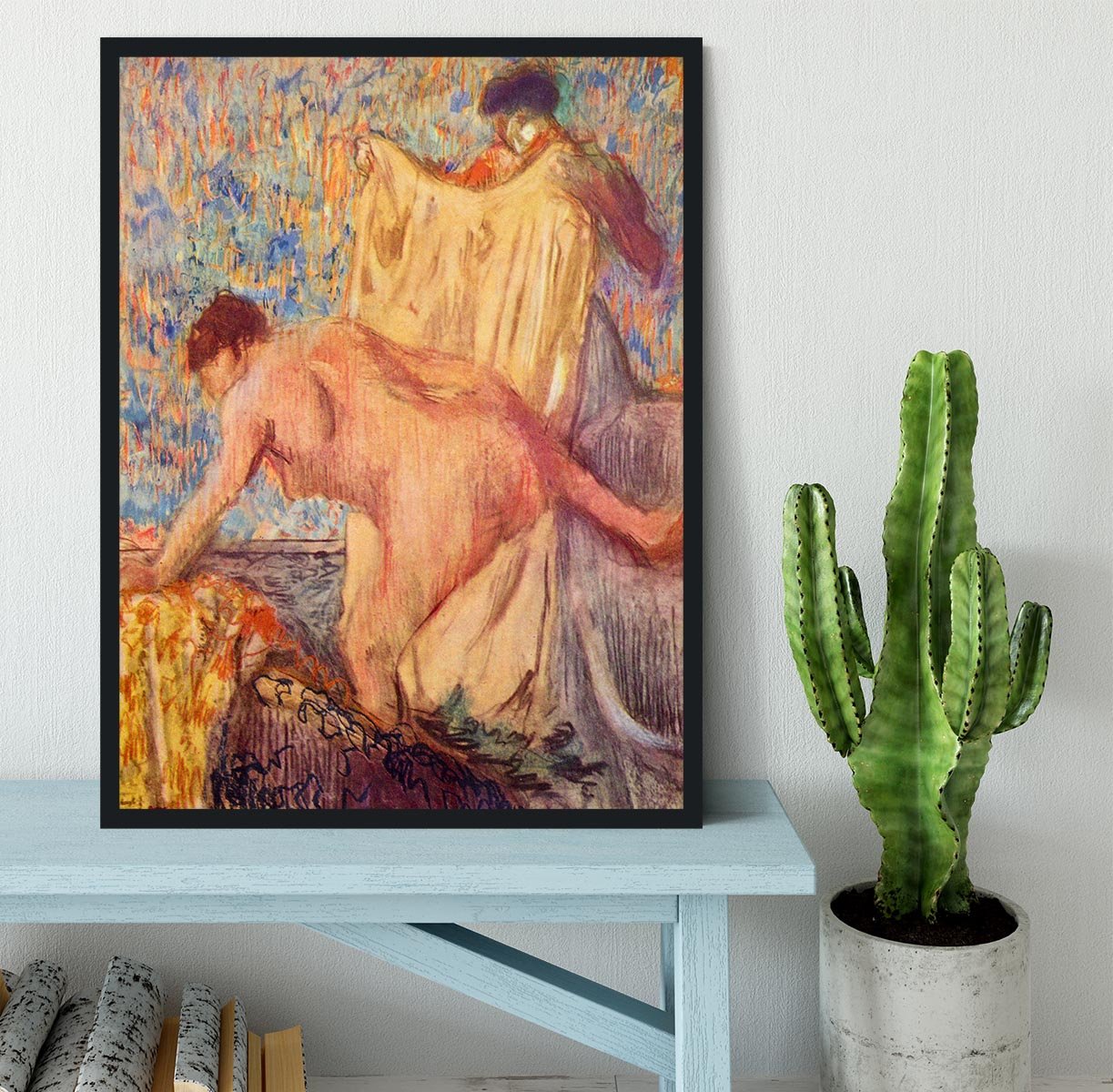 Withdrawing from the bathtub by Degas Framed Print - Canvas Art Rocks - 2