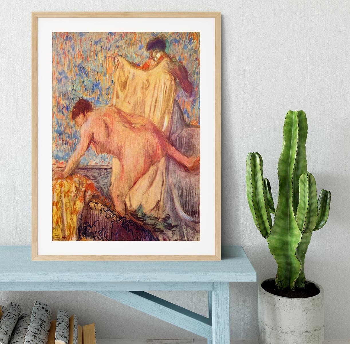 Withdrawing from the bathtub by Degas Framed Print - Canvas Art Rocks - 3