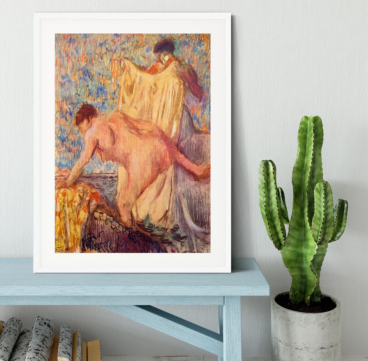 Withdrawing from the bathtub by Degas Framed Print - Canvas Art Rocks - 5