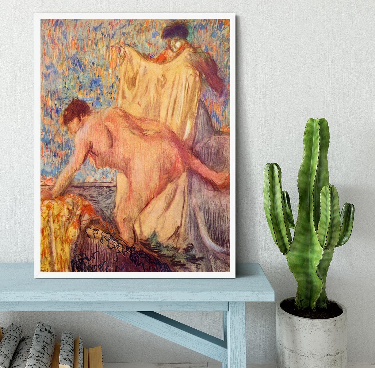 Withdrawing from the bathtub by Degas Framed Print - Canvas Art Rocks -6