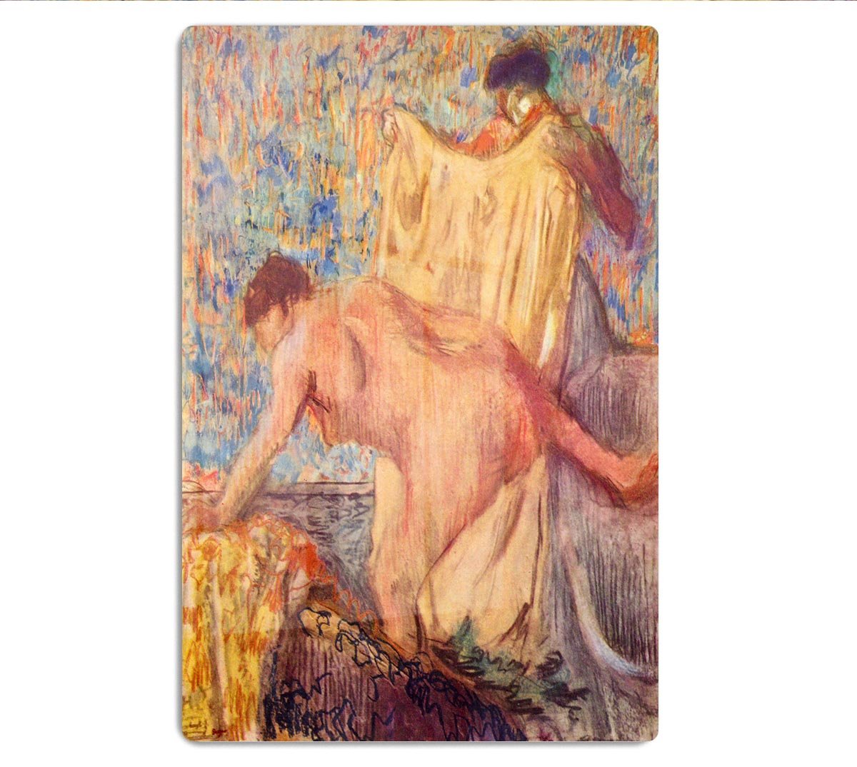 Withdrawing from the bathtub by Degas HD Metal Print - Canvas Art Rocks - 1