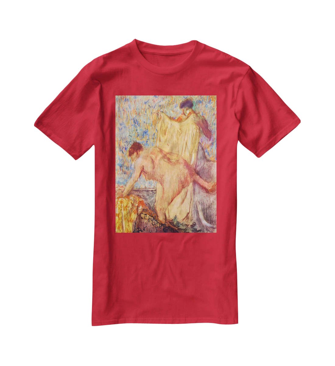 Withdrawing from the bathtub by Degas T-Shirt - Canvas Art Rocks - 4