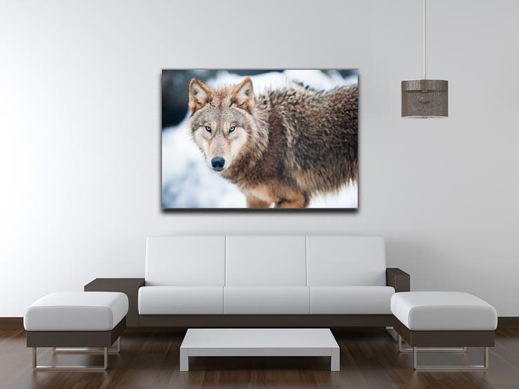 Wolf standing in the snow Canvas Print or Poster - Canvas Art Rocks - 4