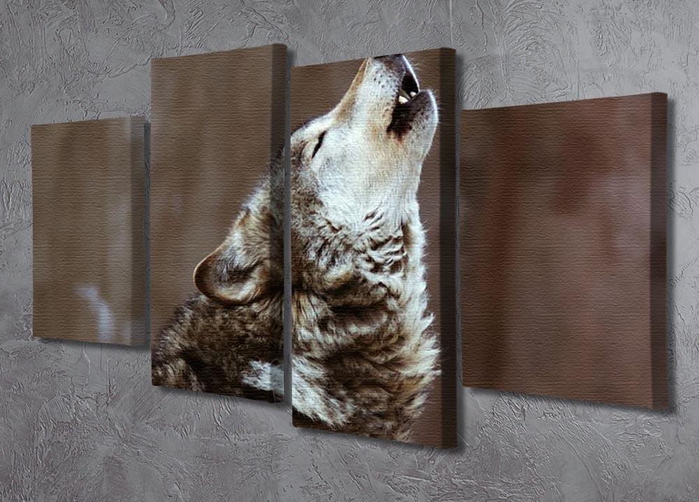 Wolves howl in Moscow Zoo 4 Split Panel Canvas - Canvas Art Rocks - 2