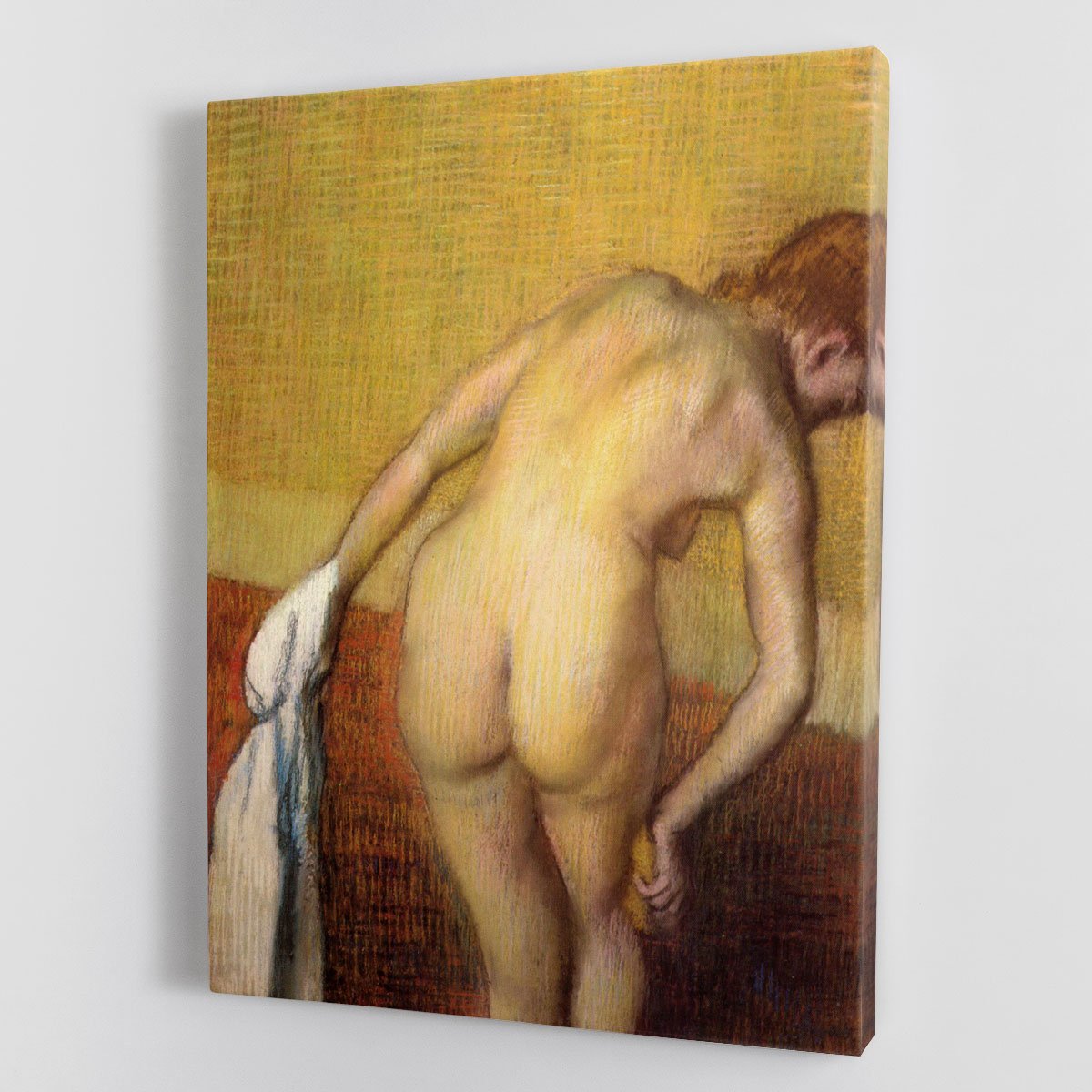 Woman Drying with towel and sponge by Degas Canvas Print or Poster
