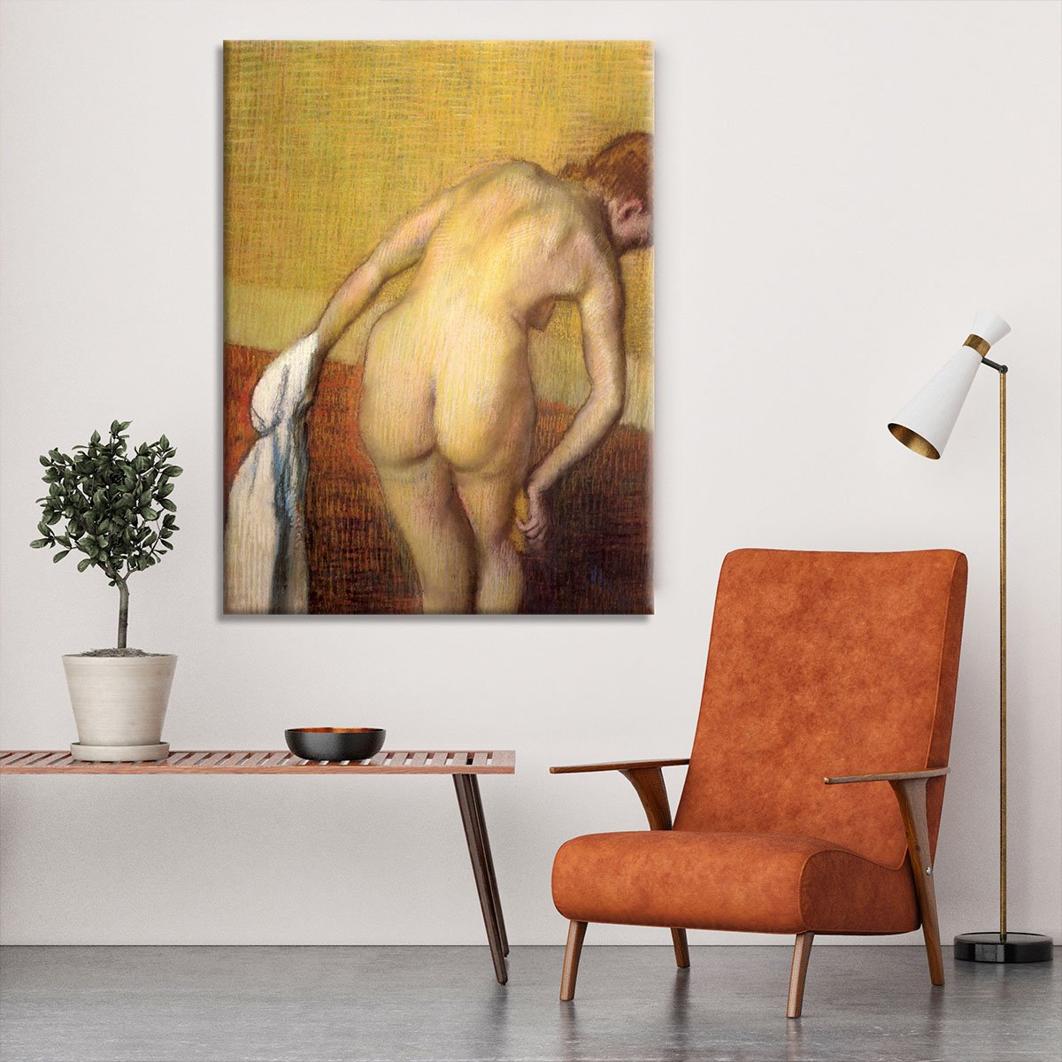 Woman Drying with towel and sponge by Degas Canvas Print or Poster