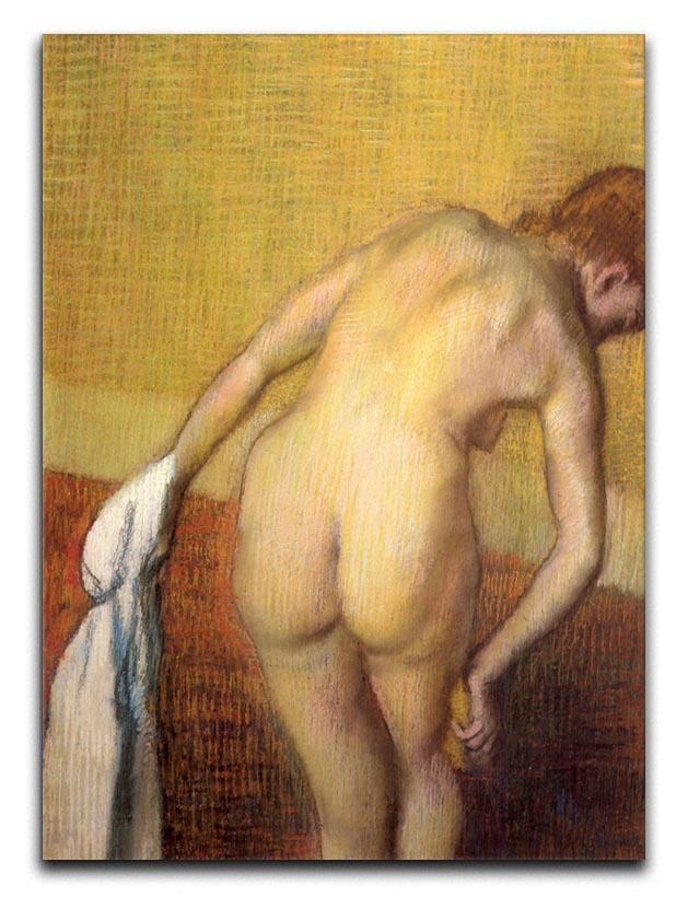 Woman Drying with towel and sponge by Degas Canvas Print or Poster - Canvas Art Rocks - 1