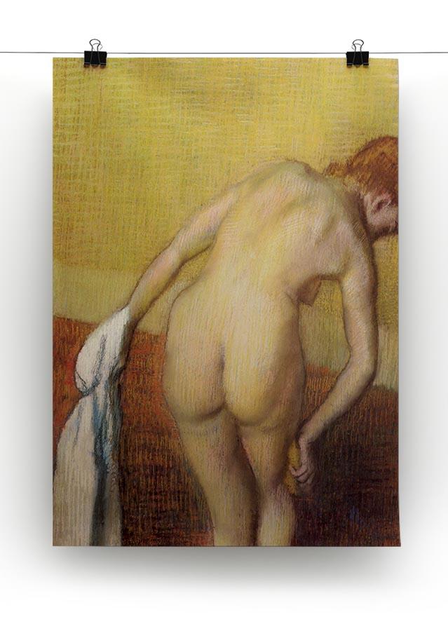 Woman Drying with towel and sponge by Degas Canvas Print or Poster - Canvas Art Rocks - 2