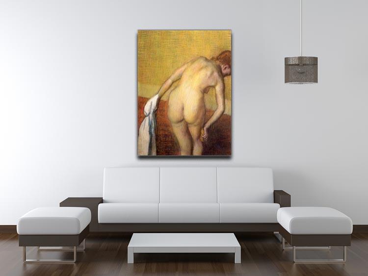 Woman Drying with towel and sponge by Degas Canvas Print or Poster - Canvas Art Rocks - 4
