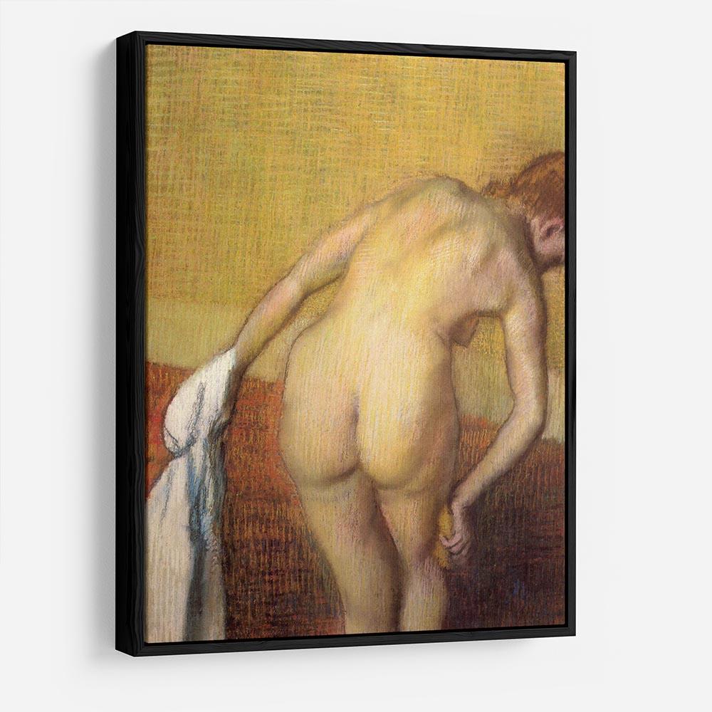 Woman Drying with towel and sponge by Degas HD Metal Print - Canvas Art Rocks - 6