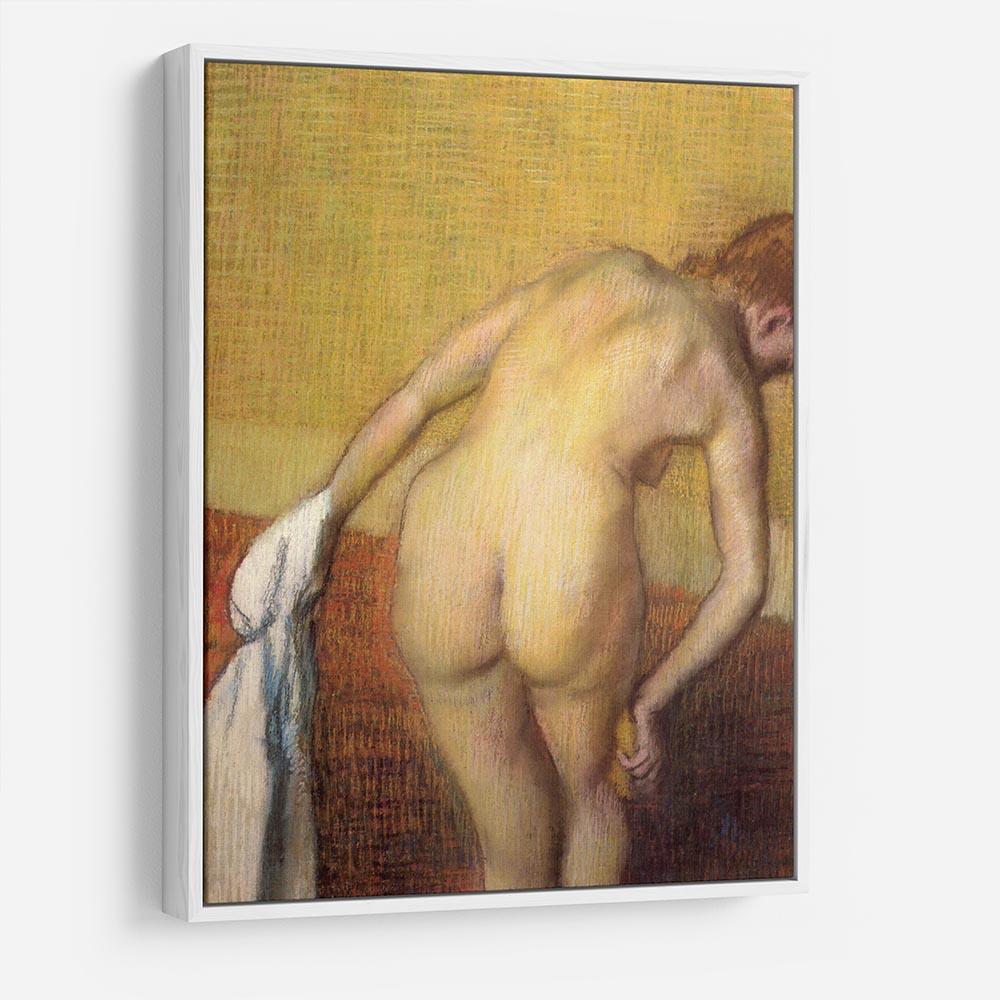 Woman Drying with towel and sponge by Degas HD Metal Print - Canvas Art Rocks - 7