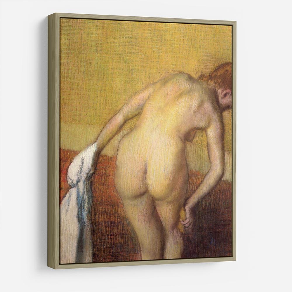 Woman Drying with towel and sponge by Degas HD Metal Print - Canvas Art Rocks - 8