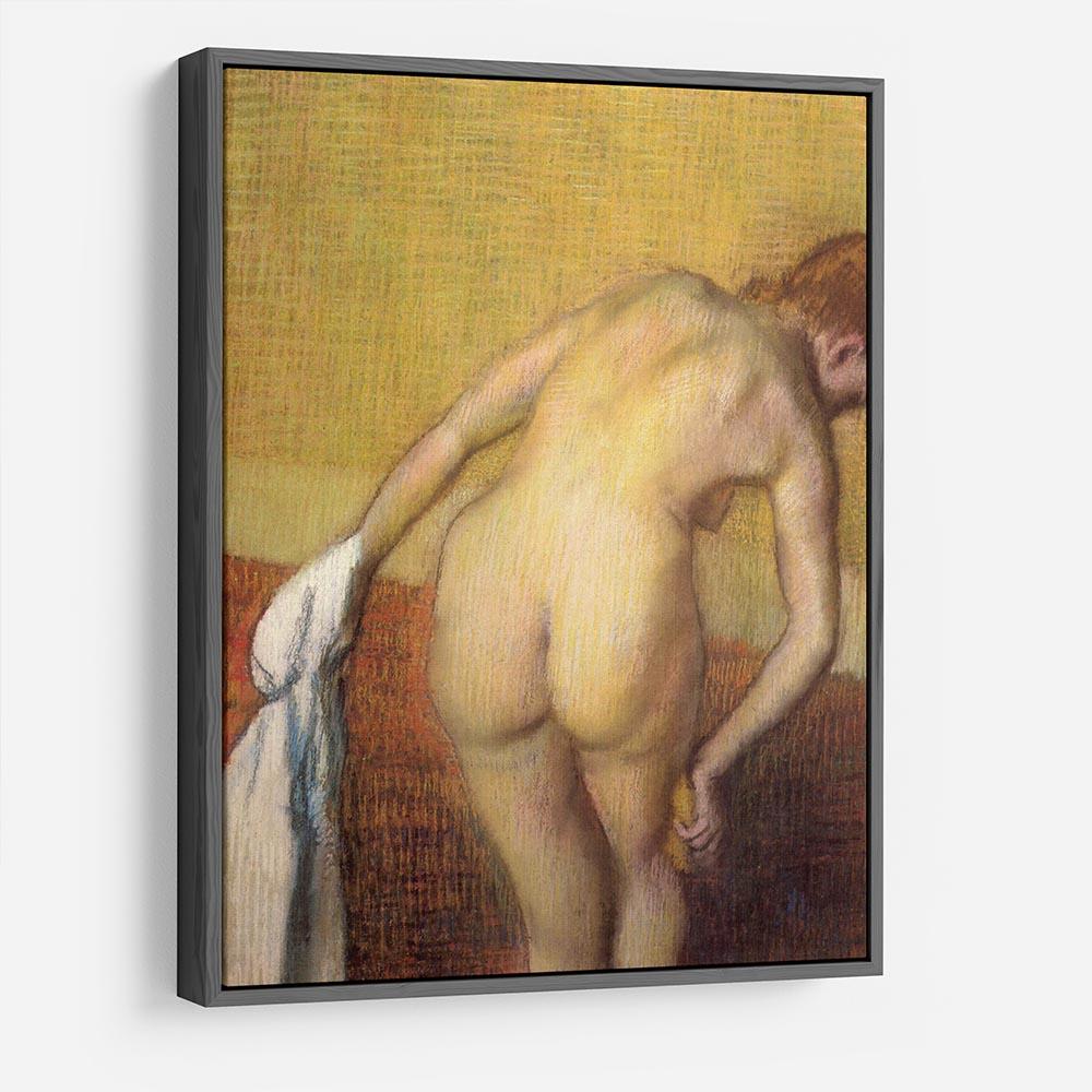 Woman Drying with towel and sponge by Degas HD Metal Print - Canvas Art Rocks - 9