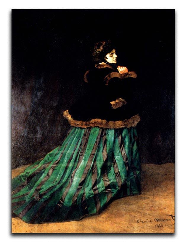 Woman In A Green Dress by Monet Canvas Print & Poster  - Canvas Art Rocks - 1