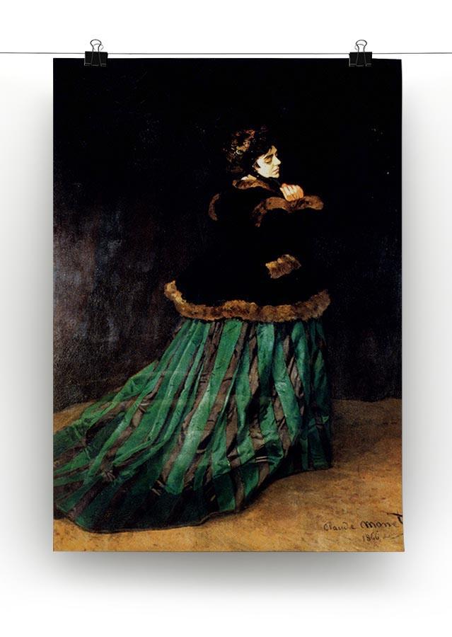Woman In A Green Dress by Monet Canvas Print & Poster - Canvas Art Rocks - 2