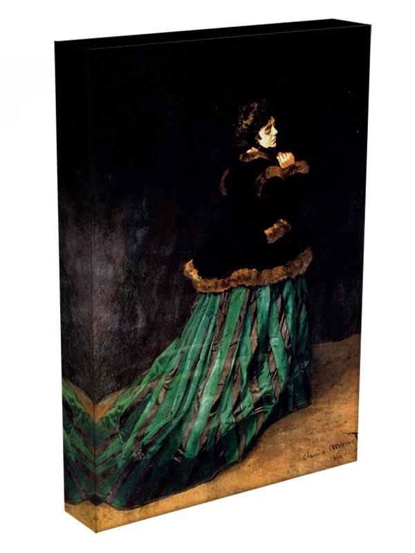 Woman In A Green Dress by Monet Canvas Print & Poster - Canvas Art Rocks - 3