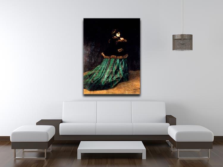 Woman In A Green Dress by Monet Canvas Print & Poster - Canvas Art Rocks - 4