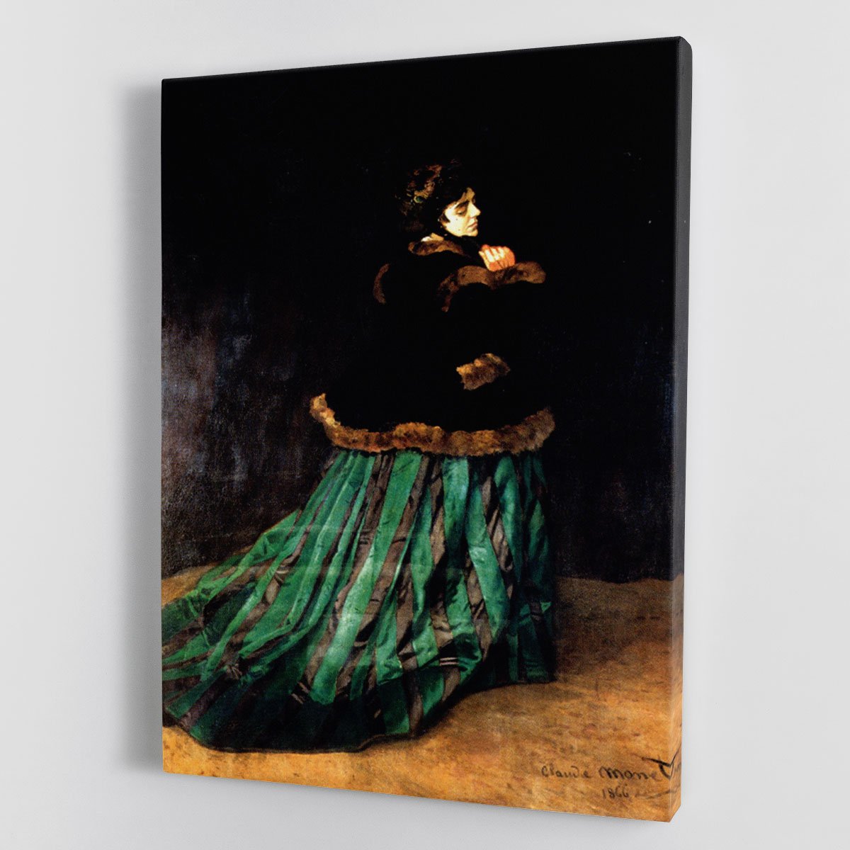 Woman In A Green Dress by Monet Canvas Print or Poster