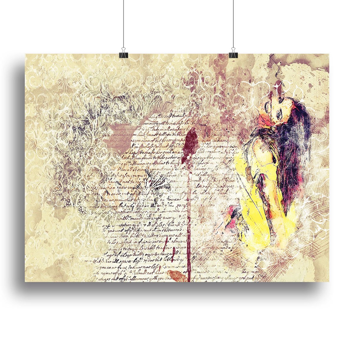 Woman Painting Canvas Print or Poster