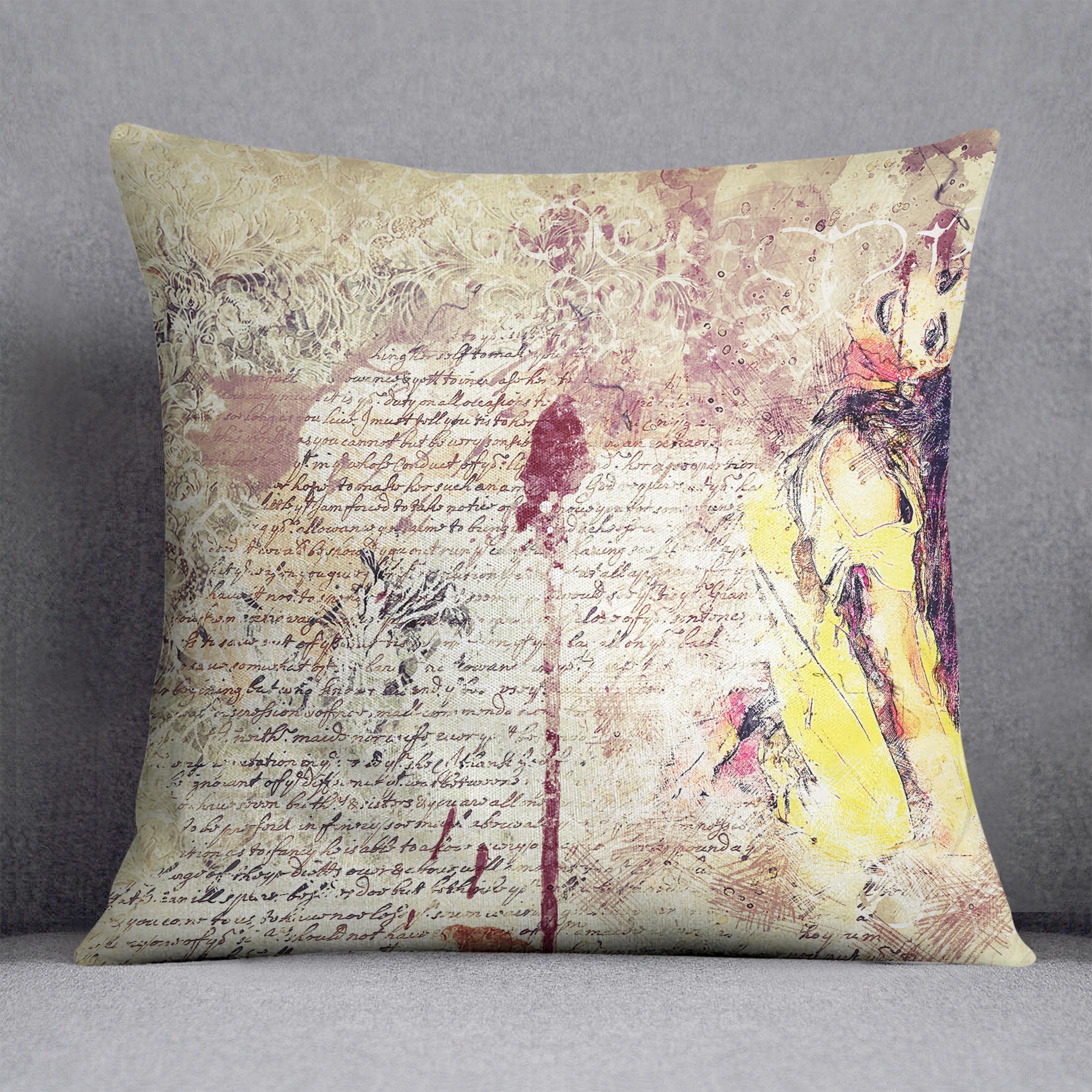 Woman Painting Cushion