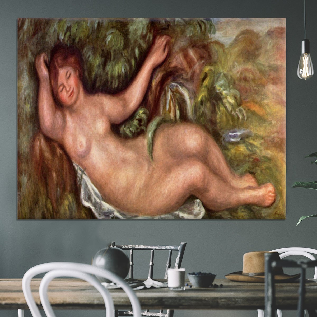 Woman Reclining by Renoir Canvas Print or Poster