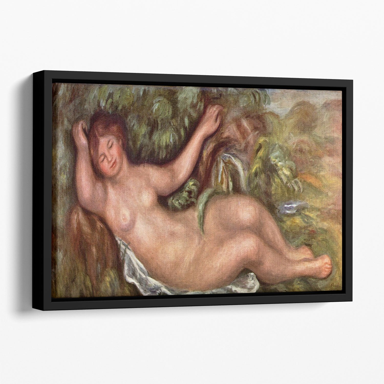 Woman Reclining by Renoir Floating Framed Canvas