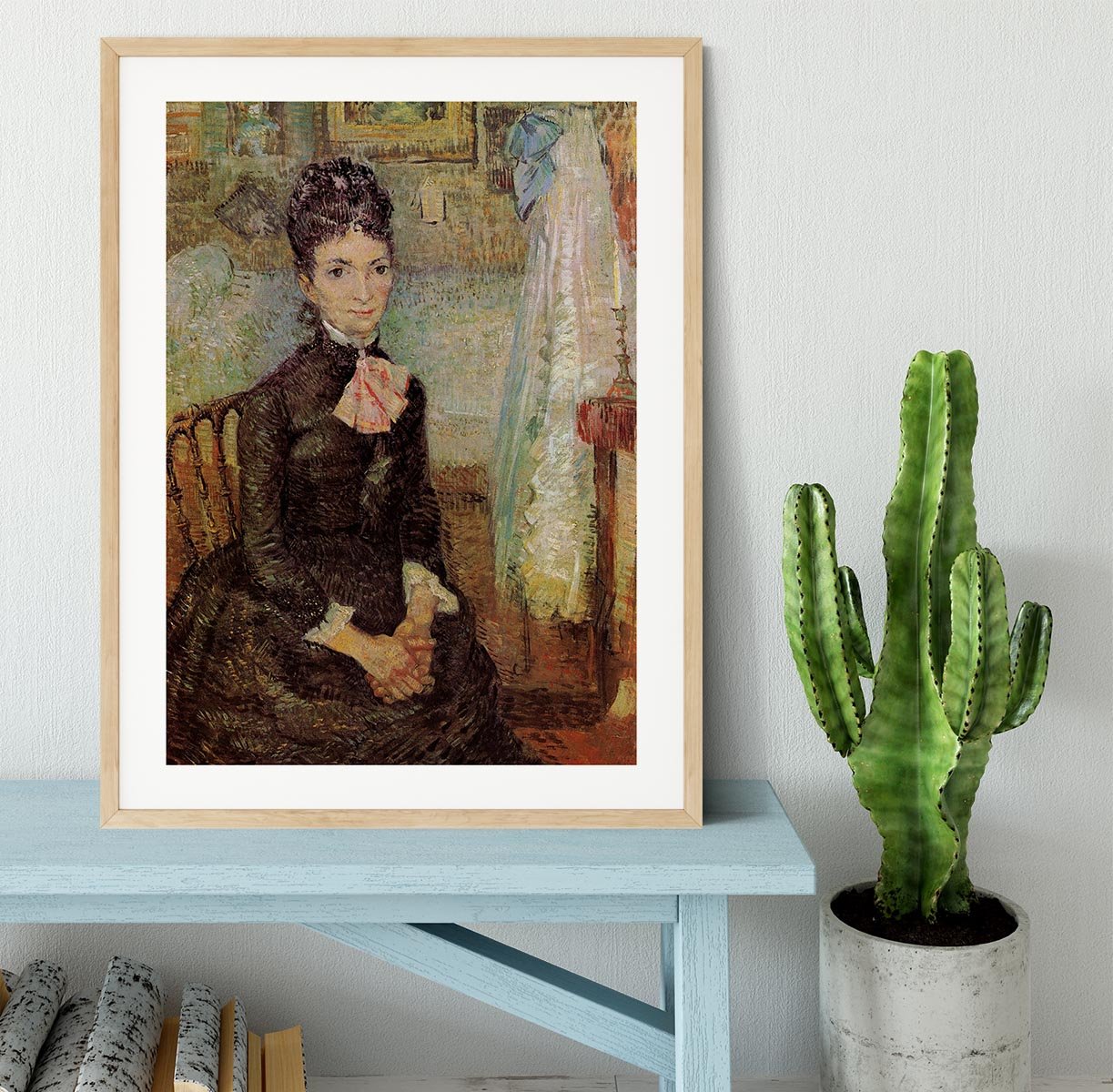 Woman Sitting by a Cradle by Van Gogh Framed Print - Canvas Art Rocks - 3