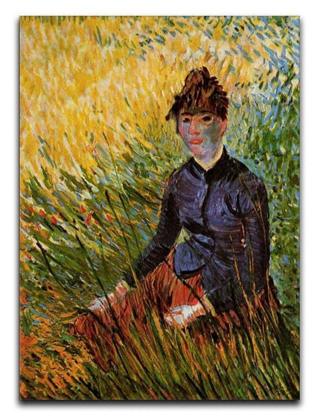 Woman Sitting in the Grass by Van Gogh Canvas Print & Poster  - Canvas Art Rocks - 1