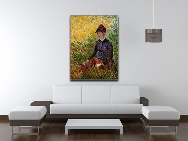 Woman Sitting in the Grass by Van Gogh Canvas Print & Poster - Canvas Art Rocks - 4
