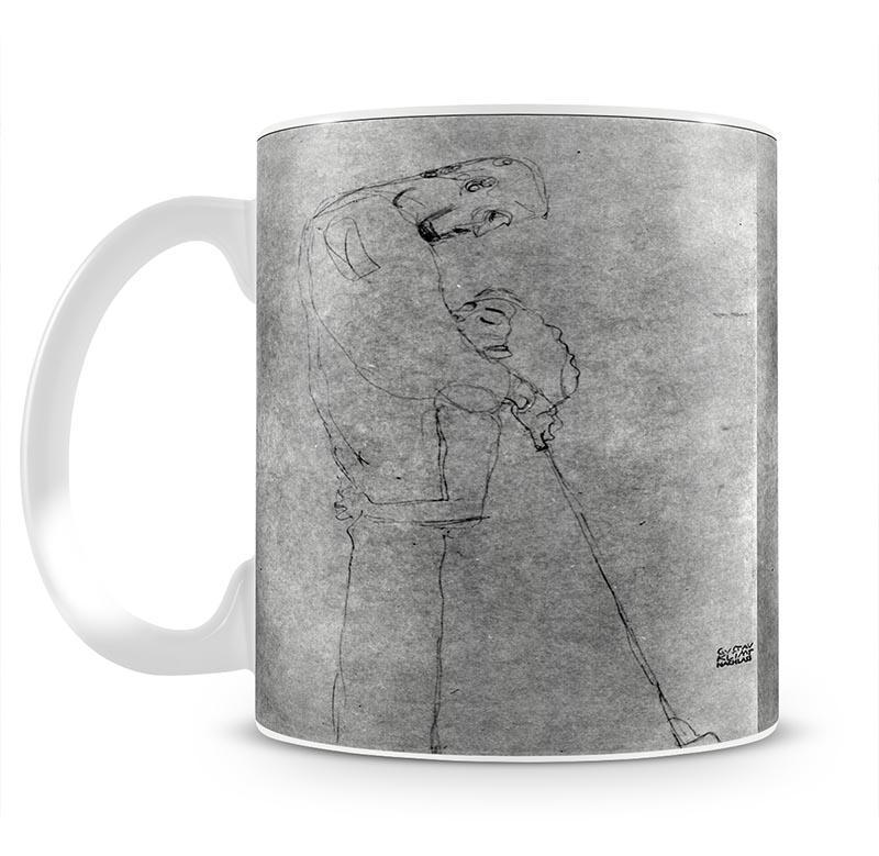 Woman and man standing in profile by Klimt Mug - Canvas Art Rocks - 2