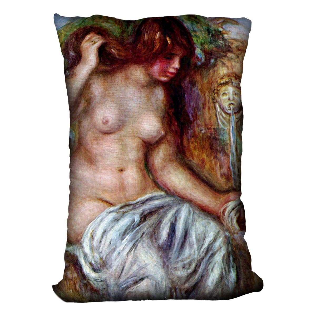 Woman at the Well by Renoir Throw Pillow