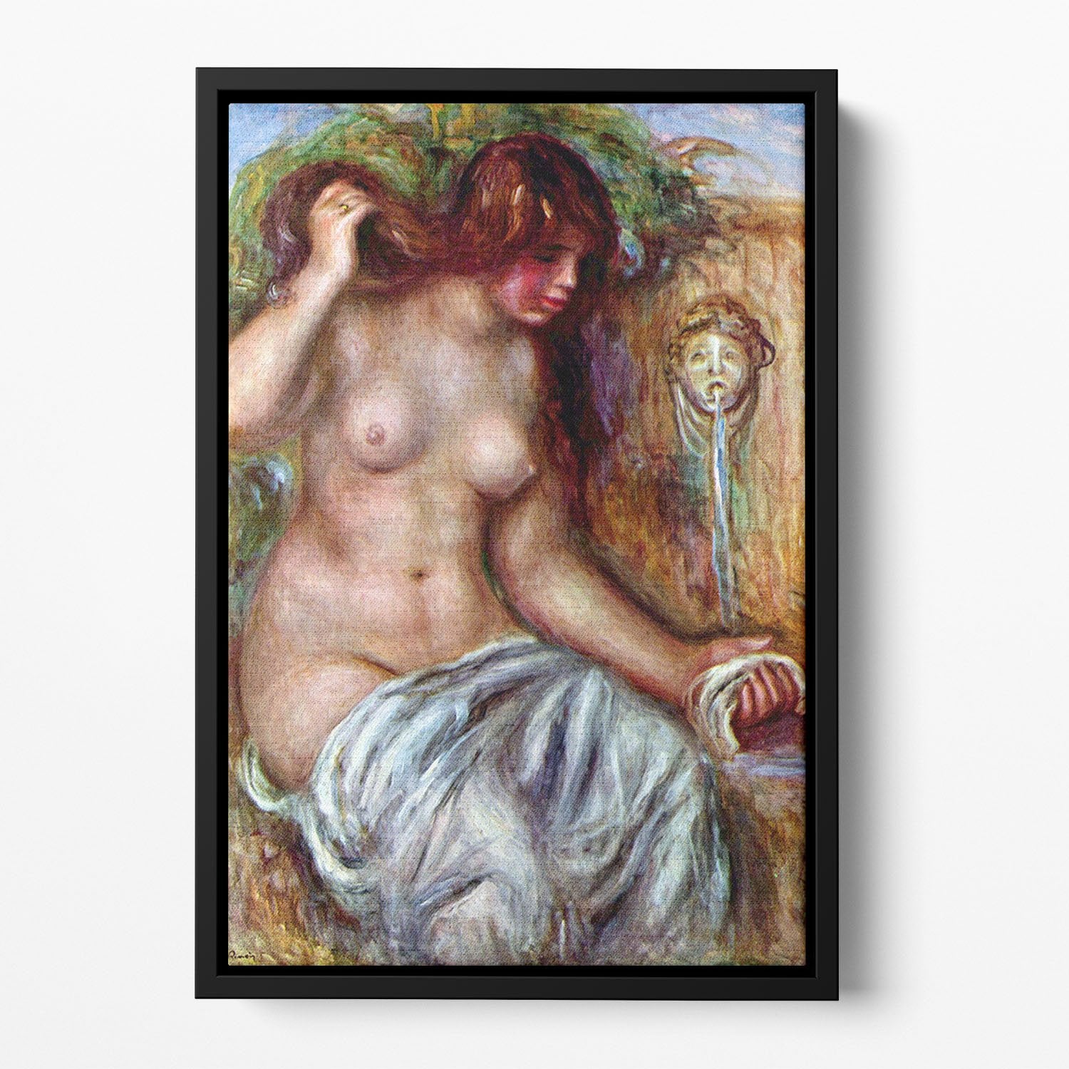 Woman at the Well by Renoir Floating Framed Canvas