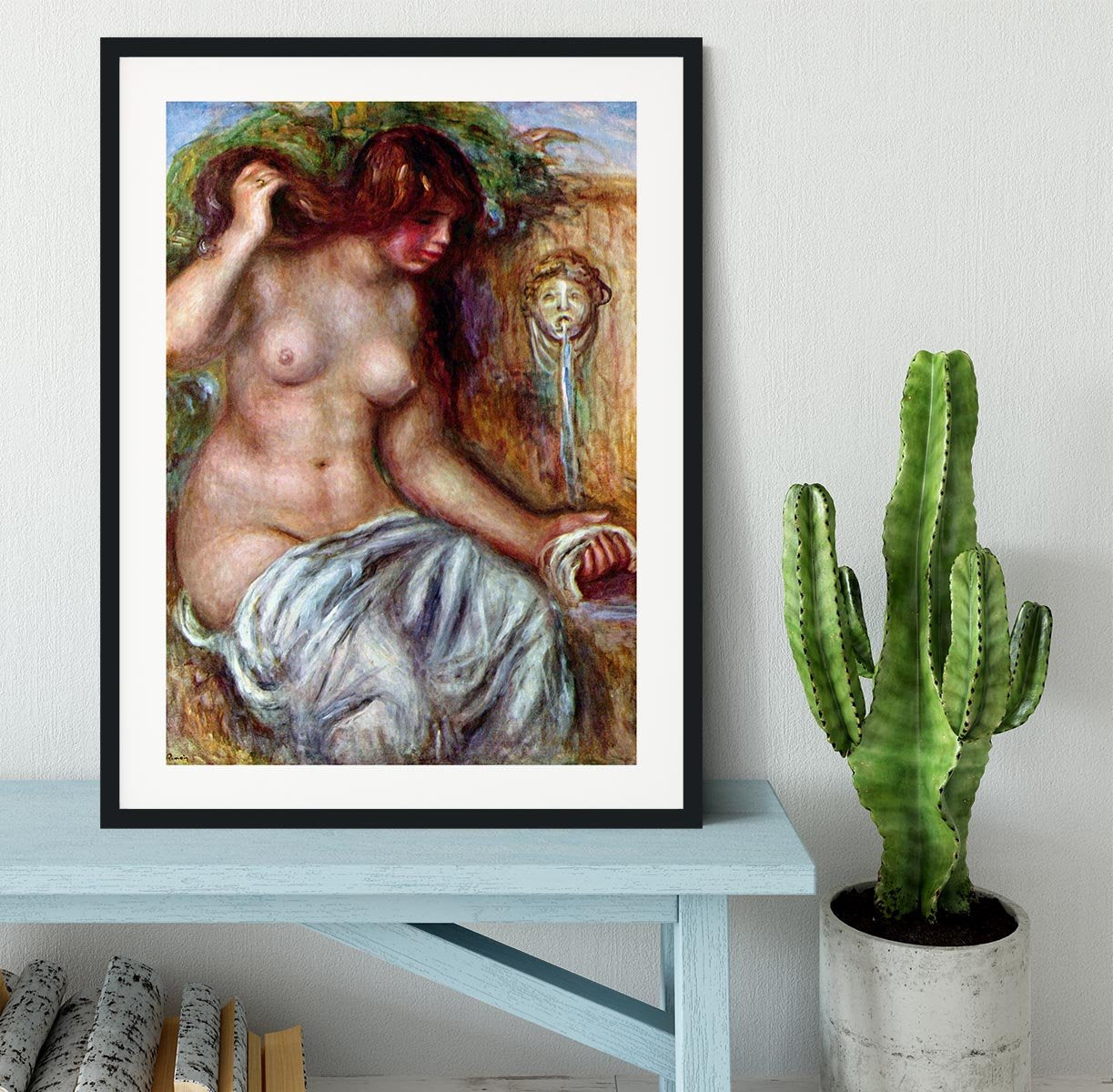 Woman at the Well by Renoir Framed Print - Canvas Art Rocks - 1