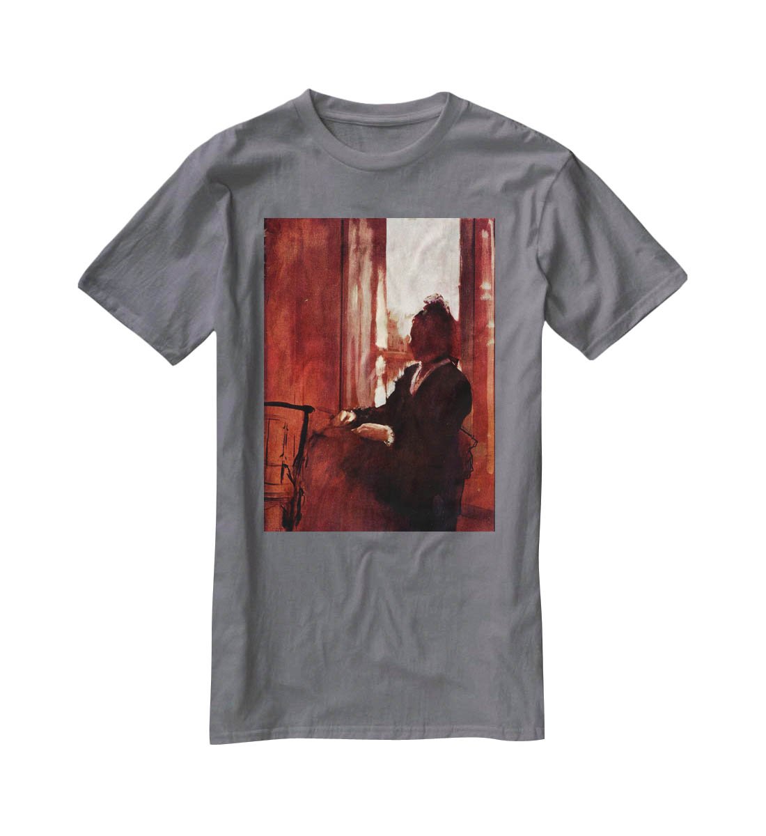 Woman at the window by Degas T-Shirt - Canvas Art Rocks - 3