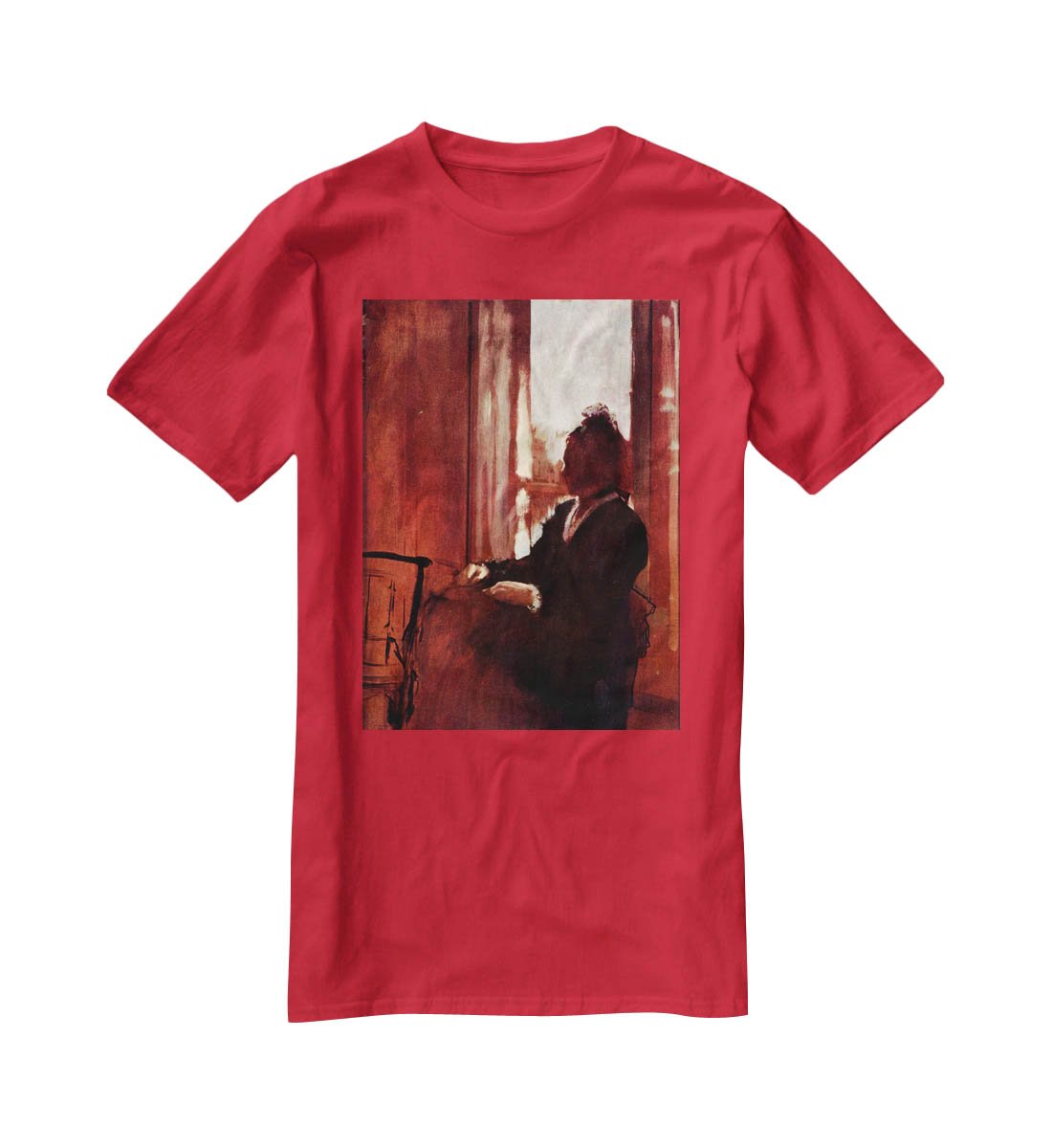 Woman at the window by Degas T-Shirt - Canvas Art Rocks - 4