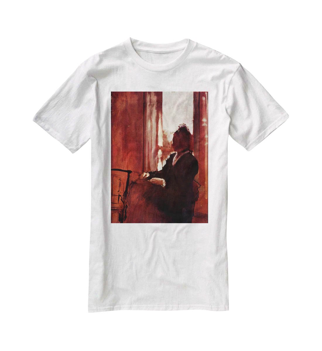 Woman at the window by Degas T-Shirt - Canvas Art Rocks - 5
