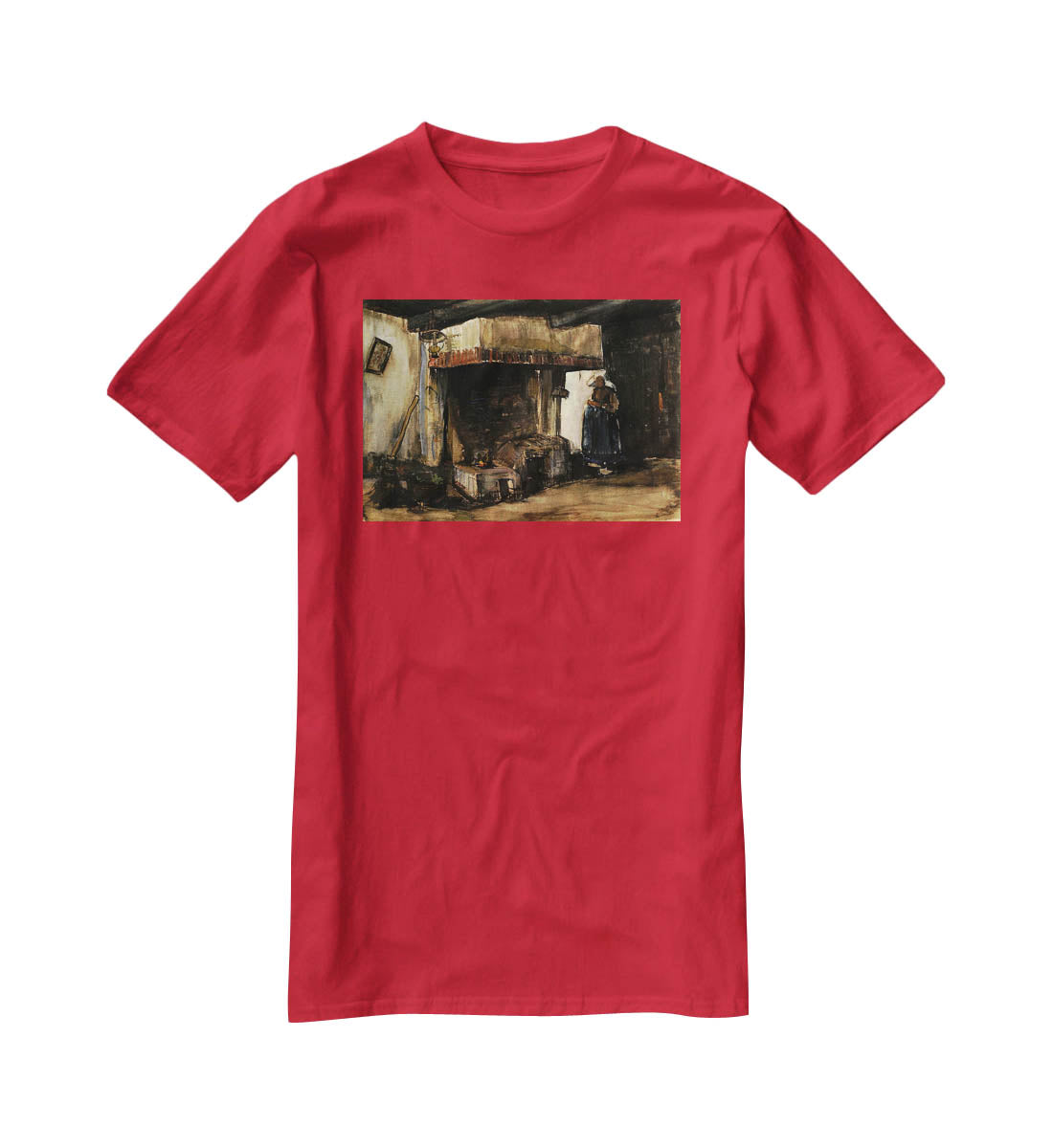 Woman by a Hearth by Van Gogh T-Shirt - Canvas Art Rocks - 4