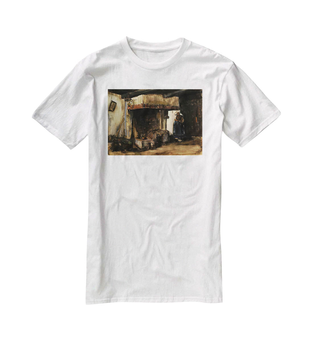 Woman by a Hearth by Van Gogh T-Shirt - Canvas Art Rocks - 5
