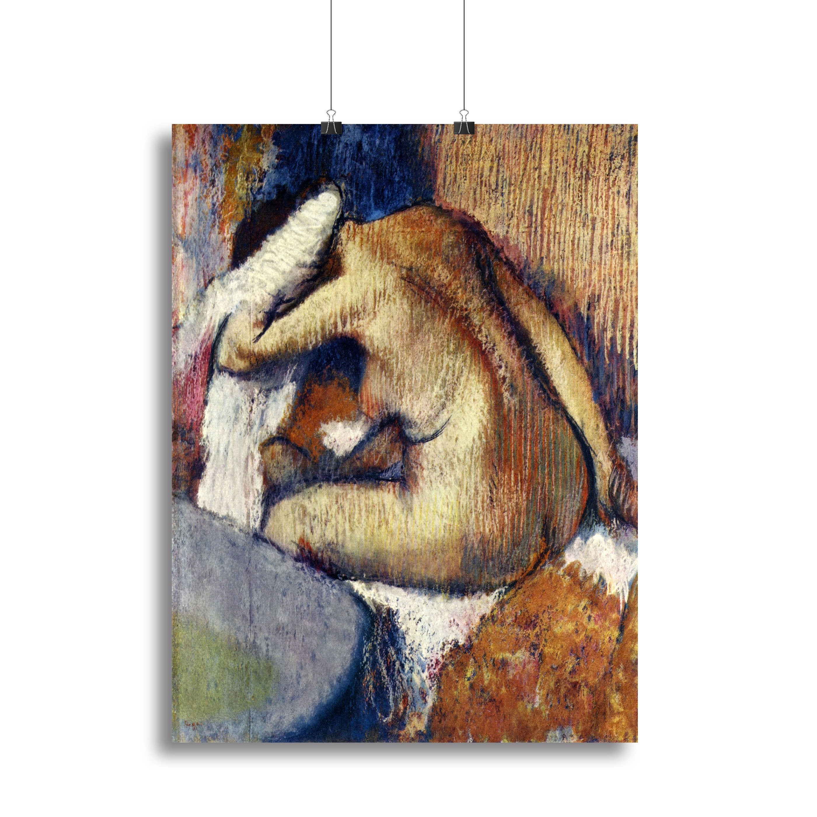 Woman drying hair by Degas Canvas Print or Poster