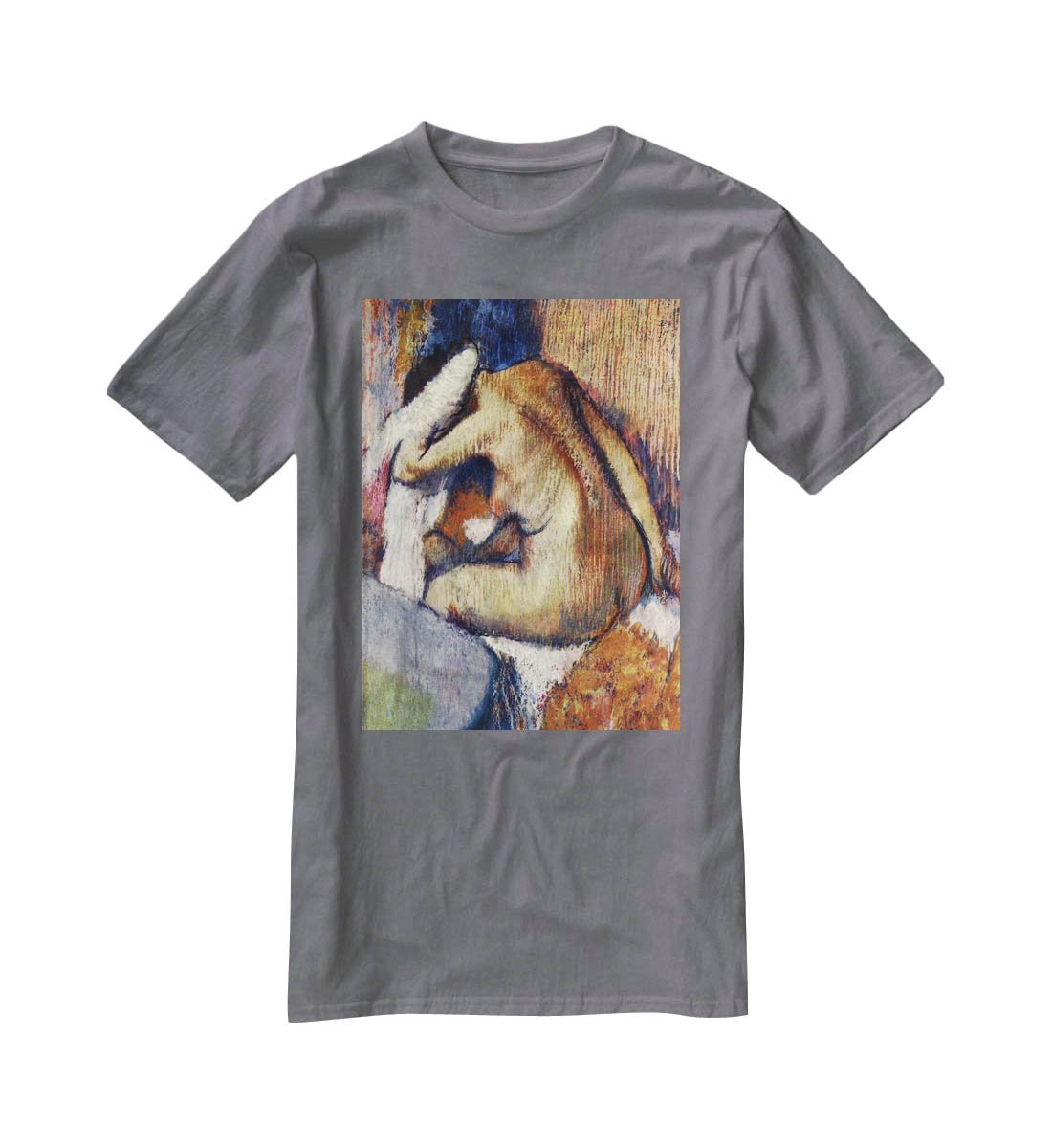 Woman drying hair by Degas T-Shirt - Canvas Art Rocks - 3